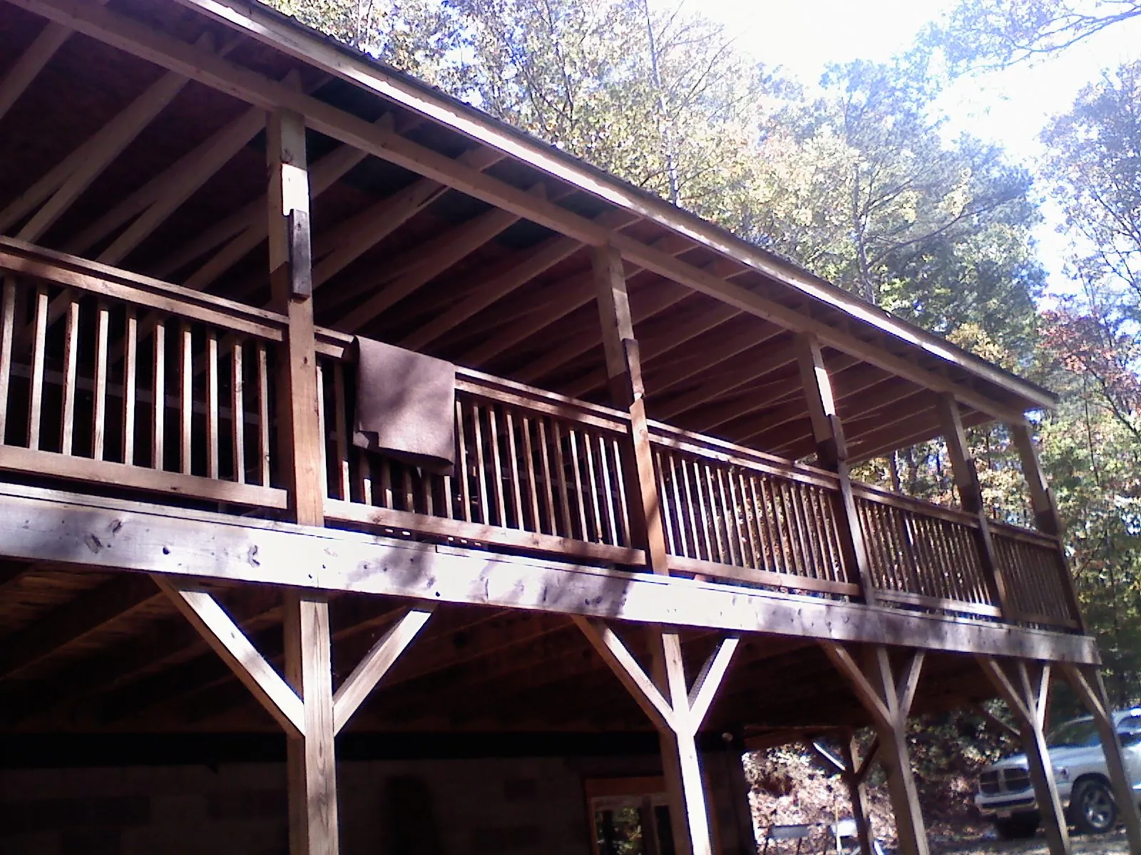 Timber framing under a new elevated porch and deck — Roof Leak Repair in Diamond Bar by Roofing Brothers